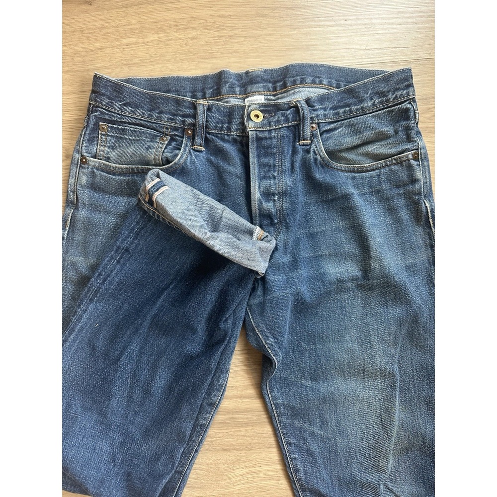 NSF Jeans Mens 34x34 (fit 32x30) Straight Fit Selvedge Japanese Denim Fading